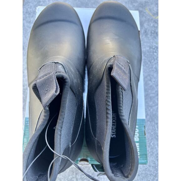 Staheekum Mens black ankle pull-on rubber rain boots waterproof sz 12 US main image 4